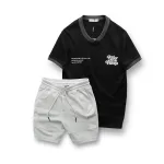 Chỗ sỉ set Bộ Nam Áo Thun Cổ Tròn In Chữ Enjoy The Process + Quần Short Thun Thể Thao Cao Cấp