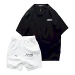 Chỗ sỉ set Bộ Nam Áo Thun Cổ Tròn Oversize In Chữ CLEGENDK Quần Short Thun
