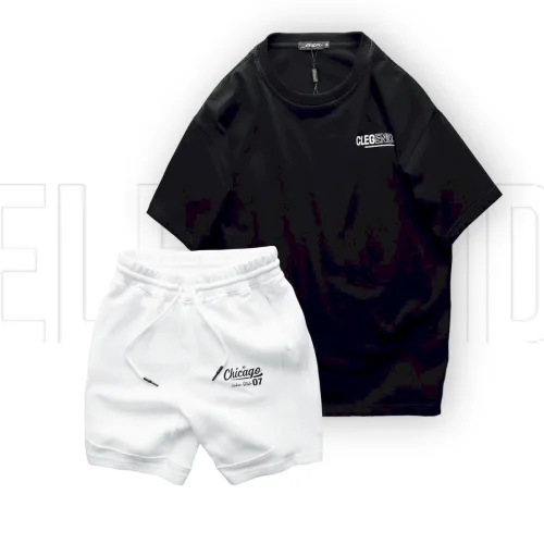 Chỗ sỉ set Bộ Nam Áo Thun Cổ Tròn Oversize In Chữ CLEGENDK Quần Short Thun