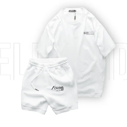 Chỗ sỉ set Bộ Nam Áo Thun Cổ Tròn Oversize In Chữ CLEGENDK Quần Short Thun