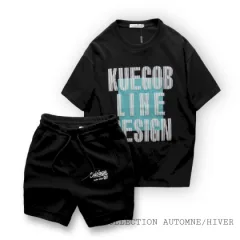 Set nam Pack Horse áo thun cổ tròn oversize và quần short thun