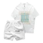 Set nam Pack Horse áo thun cổ tròn oversize và quần short thun