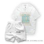 Set nam Pack Horse áo thun cổ tròn oversize và quần short thun