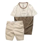 Bộ Nam Pack Hourse Áo Thun Cổ Tròn Hai Màu Kèm Quần Short Kaki Rurumen