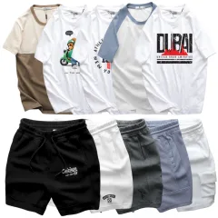 Bộ đồ nam cao cấp gồm áo thun cổ tròn các mẫu và quần short thun
