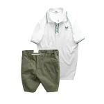 Set nam Pack Horse polo cổ bẻ logo Prefect và short kaki Size 36