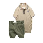 Set nam Pack Horse polo cổ bẻ logo Prefect và short kaki Size 36