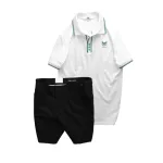 Set nam Pack Horse polo cổ bẻ logo Prefect và short kaki Size 36