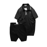 Set nam Pack Horse polo cổ bẻ logo Prefect và short kaki Size 36