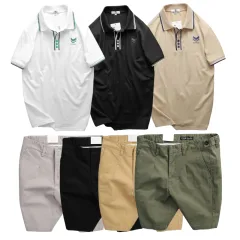Set nam Pack Horse polo cổ bẻ logo Prefect và short kaki Size 36