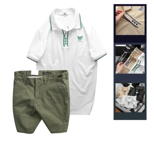 Set Bộ Nam - Áo Thun Nam Pack Horse Polo Cổ Bẻ In Logo Chữ Prefect Và Quần Short Kaki Co Giãn Phối Nút Cao Cấp (Có Size 36) – một lựa chọn đáng tham khảo trong quần short kaki nam