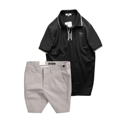 Set nam Pack Horse polo cổ bẻ logo Prefect và short kaki Size 36