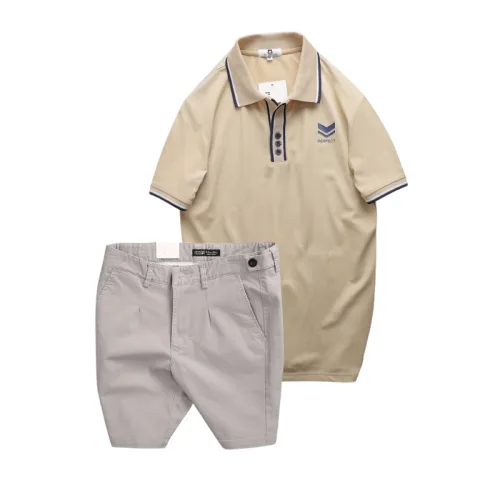Set nam Pack Horse polo cổ bẻ logo Prefect và short kaki Size 36