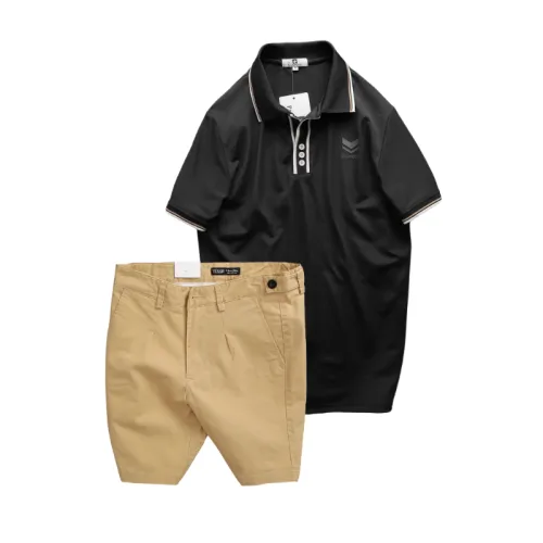 Set nam Pack Horse polo cổ bẻ logo Prefect và short kaki Size 36