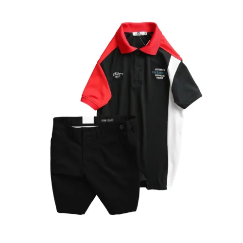 Set nam polo cá sấu poly ghép vải phối short kaki co giãn size 36