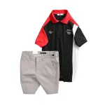 Set nam polo cá sấu poly ghép vải phối short kaki co giãn size 36