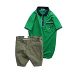 Chuyên sỉ set Bộ Nam - Áo Thun Nam Polo Cổ Bẻ Cá Sấu Poly Túi Nhỏ Thêu Logo Và Quần Short Kaki Co Giãn Phối Nút Cao Cấp (Có Size 36)