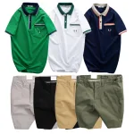 Chuyên sỉ set Bộ Nam - Áo Thun Nam Polo Cổ Bẻ Cá Sấu Poly Túi Nhỏ Thêu Logo Và Quần Short Kaki Co Giãn Phối Nút Cao Cấp (Có Size 36)