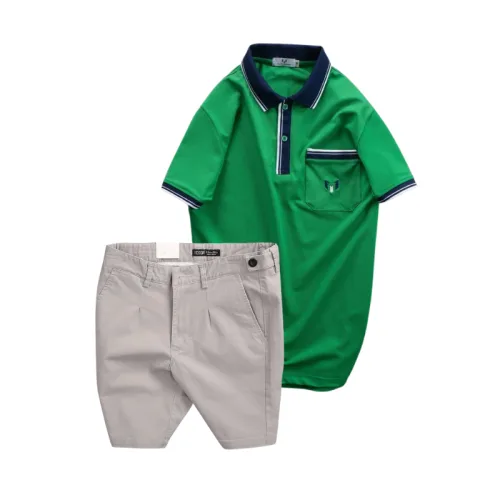 Chuyên sỉ set Bộ Nam - Áo Thun Nam Polo Cổ Bẻ Cá Sấu Poly Túi Nhỏ Thêu Logo Và Quần Short Kaki Co Giãn Phối Nút Cao Cấp (Có Size 36)