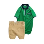 Chuyên sỉ set Bộ Nam - Áo Thun Nam Polo Cổ Bẻ Cá Sấu Poly Túi Nhỏ Thêu Logo Và Quần Short Kaki Co Giãn Phối Nút Cao Cấp (Có Size 36)