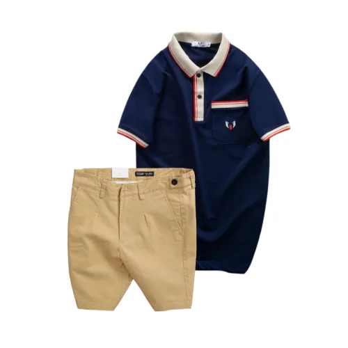 Chuyên sỉ set Bộ Nam - Áo Thun Nam Polo Cổ Bẻ Cá Sấu Poly Túi Nhỏ Thêu Logo Và Quần Short Kaki Co Giãn Phối Nút Cao Cấp (Có Size 36)