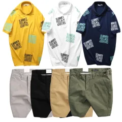 Shop sỉ set Bộ Nam - Áo Thun Nam Polo Cổ Bẻ In Chữ Summer Bền Đẹp Và Quần Short Kaki Co Giãn Phối Nút Cao Cấp (Có Size 36)