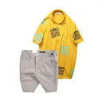 Shop sỉ set Bộ Nam - Áo Thun Nam Polo Cổ Bẻ In Chữ Summer Bền Đẹp Và Quần Short Kaki Co Giãn Phối Nút Cao Cấp (Có Size 36)