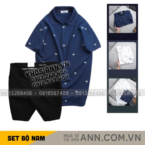 Nơi lấy sỉ set Bộ Nam - Áo Thun Nam Polo Cổ Bẻ In Họa Tiết Đơn Giản Thun Cá Sấu Poly Và Quần Short Kaki Co Giãn Phối Nút Cao Cấp (Có Size 36)