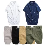 Nơi lấy sỉ set Bộ Nam - Áo Thun Nam Polo Cổ Bẻ In Họa Tiết Đơn Giản Thun Cá Sấu Poly Và Quần Short Kaki Co Giãn Phối Nút Cao Cấp (Có Size 36)