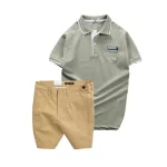 Bộ Nam Polo Pack Horse Thêu Logo Kèm Quần Short Kaki Size 36