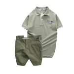 Bộ Nam Polo Pack Horse Thêu Logo Kèm Quần Short Kaki Size 36