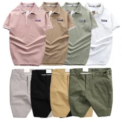 Bộ Nam Polo Pack Horse Thêu Logo Kèm Quần Short Kaki Size 36