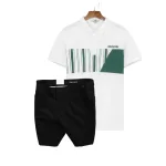Nguồn hàng sỉ set Bộ Nam - Áo Thun Nam Polo Cổ Bẻ Phối Họa Tiết Sọc Ngang Cá Sấu Poly - Quần Short Kaki Co Giãn Phối Nút Cao Cấp (Có Size 36)