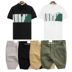 Nguồn hàng sỉ set Bộ Nam - Áo Thun Nam Polo Cổ Bẻ Phối Họa Tiết Sọc Ngang Cá Sấu Poly - Quần Short Kaki Co Giãn Phối Nút Cao Cấp (Có Size 36)