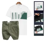 Nguồn hàng sỉ set Bộ Nam - Áo Thun Nam Polo Cổ Bẻ Phối Họa Tiết Sọc Ngang Cá Sấu Poly - Quần Short Kaki Co Giãn Phối Nút Cao Cấp (Có Size 36)
