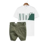 Nguồn hàng sỉ set Bộ Nam - Áo Thun Nam Polo Cổ Bẻ Phối Họa Tiết Sọc Ngang Cá Sấu Poly - Quần Short Kaki Co Giãn Phối Nút Cao Cấp (Có Size 36)