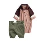 Nơi lấy sỉ set Bộ Nam - Áo Thun Nam Polo Cổ Bẻ Phối Màu Thêu Logo Trước Ngực Hey Boy Và Quần Short Kaki Co Giãn Phối Nút Cao Cấp (Có Size 36)