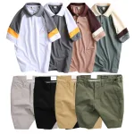 Nơi lấy sỉ set Bộ Nam - Áo Thun Nam Polo Cổ Bẻ Phối Màu Thêu Logo Trước Ngực Hey Boy Và Quần Short Kaki Co Giãn Phối Nút Cao Cấp (Có Size 36)