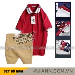 Chỗ sỉ set Bộ Nam - Áo Thun Nam Polo Cổ Bẻ Phối Sọc Thêu Logo Chữ Trước Ngực Bền Đẹp Và Quần Short Kaki Co Giãn Phối Nút Cao Cấp (Có Size 36)