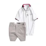 Chỗ sỉ set Bộ Nam - Áo Thun Nam Polo Cổ Bẻ Phối Sọc Thêu Logo Chữ Trước Ngực Bền Đẹp Và Quần Short Kaki Co Giãn Phối Nút Cao Cấp (Có Size 36)