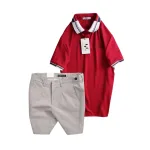 Chỗ sỉ set Bộ Nam - Áo Thun Nam Polo Cổ Bẻ Phối Sọc Thêu Logo Chữ Trước Ngực Bền Đẹp Và Quần Short Kaki Co Giãn Phối Nút Cao Cấp (Có Size 36)