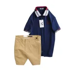 Chỗ sỉ set Bộ Nam - Áo Thun Nam Polo Cổ Bẻ Phối Sọc Thêu Logo Chữ Trước Ngực Bền Đẹp Và Quần Short Kaki Co Giãn Phối Nút Cao Cấp (Có Size 36)