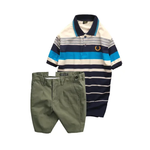 Chỗ sỉ set Bộ Nam - Áo Thun Nam Polo Cổ Bẻ Phối Sọc Vải Cotton Thêu Logo Hoàng Gia Và Quần Short Kaki Co Giãn Phối Nút Cao Cấp (Có Size 36)