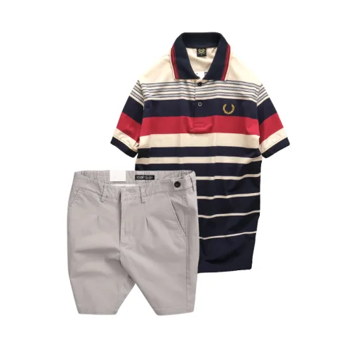 Chỗ sỉ set Bộ Nam - Áo Thun Nam Polo Cổ Bẻ Phối Sọc Vải Cotton Thêu Logo Hoàng Gia Và Quần Short Kaki Co Giãn Phối Nút Cao Cấp (Có Size 36)