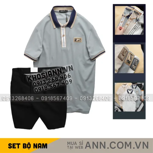 Nơi lấy sỉ set Bộ Nam - Áo Thun Nam Polo Cổ Bẻ Phối Tag Chữ Rears Và Quần Short Kaki Co Giãn Phối Nút Cao Cấp (Có Size 36)