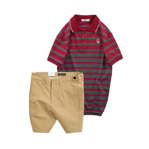 Chuyên sỉ set Bộ Nam - Áo Thun Nam Polo Cổ Bẻ Sọc Ngang Thêu Logo Trước Ngực Và Quần Short Kaki Co Giãn Phối Nút Cao Cấp (Có Size 36)