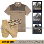 Bộ nam cao cấp áo thun polo cổ bẻ sọc nhuyễn phối túi và quần short kaki co giãn phối nút (có size 36)
