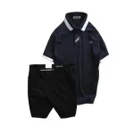 Bộ nam gồm áo thun polo cổ bẻ tay ngắn viền bo và quần short kaki co giãn phối nút cao cấp (có size 36)