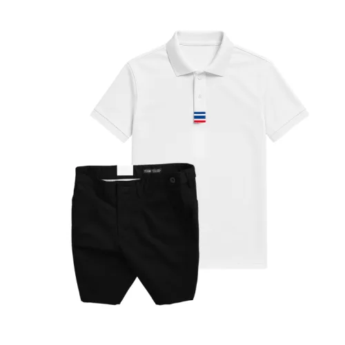 Bộ Nam Polo Cổ Bẻ Thêu 3 Sọc Đỏ Xanh, Short Kaki Co Giãn Phối Nút Size 36