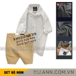 Nguồn hàng sỉ set Bộ Nam - Áo Thun Nam Polo Cổ Bẻ Thêu Chữ Trước Ngực Cao Cấp Và Quần Short Kaki Co Giãn Phối Nút Cao Cấp (Có Size 36)